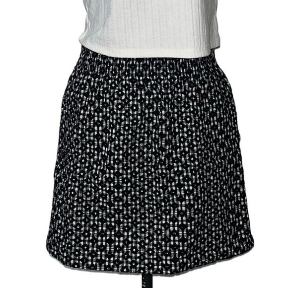 J. Crew Black Mini Skirt Gingham Pattern Pull on women’s size 4 | Sidewalk skirt - Picture 3 of 14